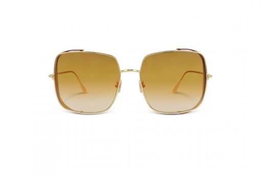 משקפי שמש טום פורד מסגרת אוברסייז מרובע בצבע זהב  ועדשות חומות