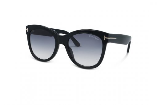 משקפי שמש טום פורד מסגרת חתולית  בצבע שחור ועדשות אפורות