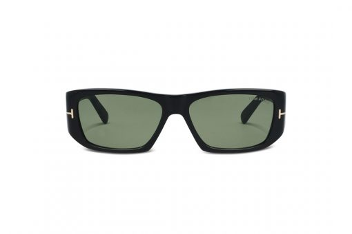 משקפי שמש טום פורד מסגרת מרובעת  בצבע שחור  ועדשות ירוקות