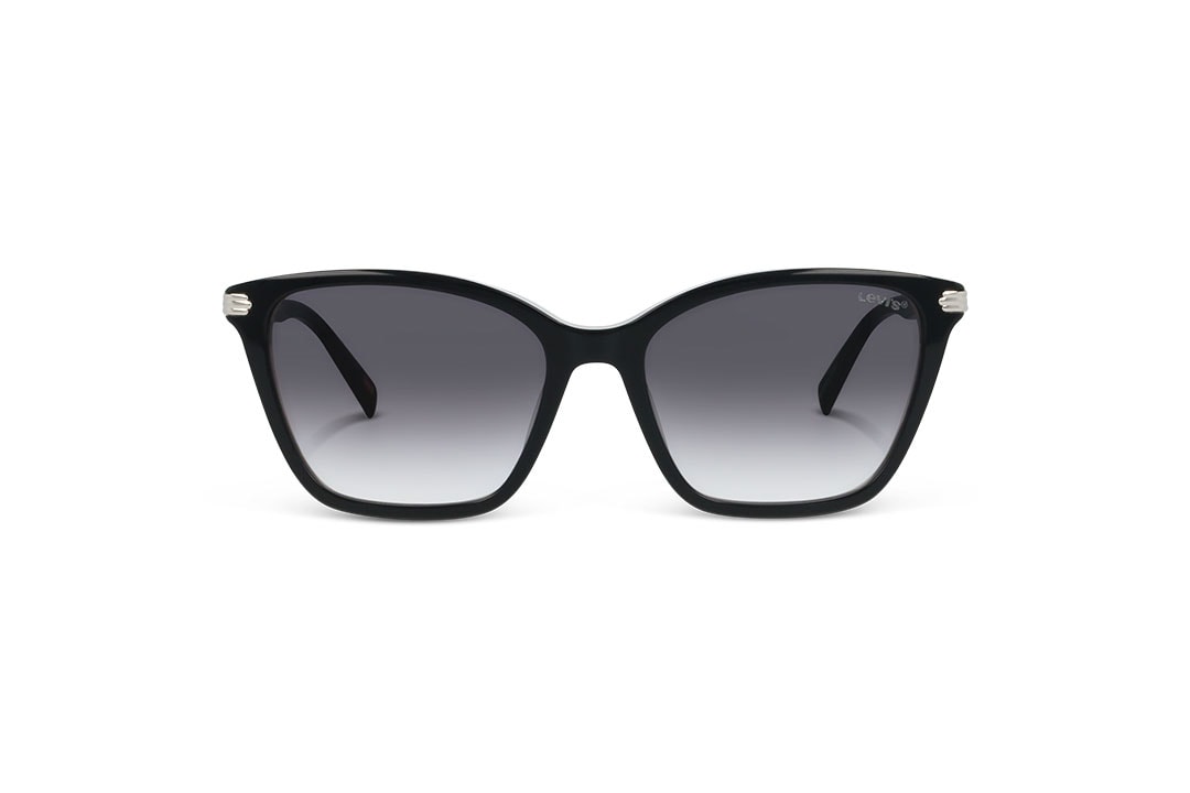משקפי שמש ליוויס מסגרת חתולית בצבע שחור ועדשות אפורות