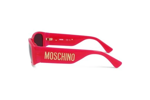 משקפי שמש Moschino מסגרת מרובעת  בצבע ורוד ועדשות אפורות
