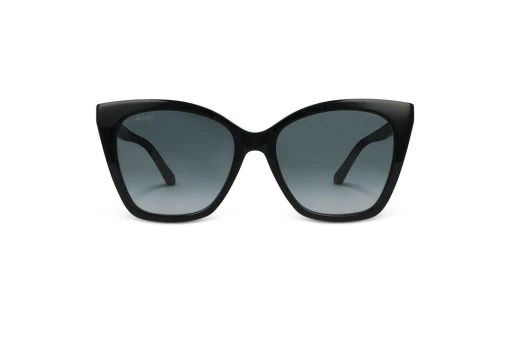 משקפי שמש Jimmy Choo מסגרת חתולית  בצבע שחור ועדשות אפורות מדורגות