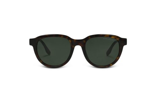 משקפי שמש Marc Jacobs מסגרת גאומטרית בצבע חום ועדשות ירוקות
