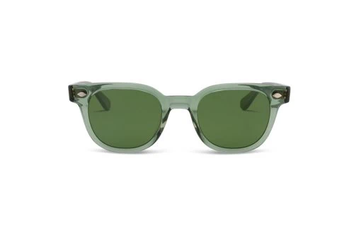 משקפי שמש  Garrett Leight Canter מסגרת מרובעת  בצבע ירוק ועדשות ירוקות