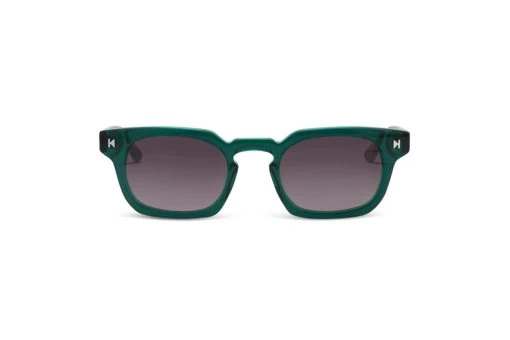 משקפי שמש Kreuzbergkinder מסגרת מרובעת  בצבע ירוק ועדשות אפורות