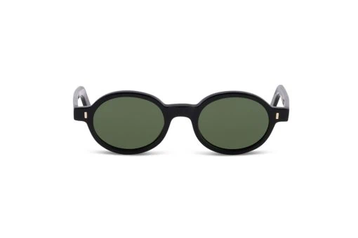 משקפי שמש L.G.R Bold מסגרת אובלית  בצבע שחור ועדשות ירוקות