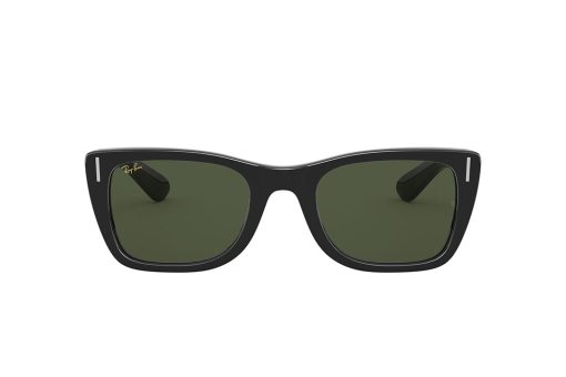 משקפי שמש Ray Ban מסגרת מרובעת בצבע שחור ועדשות ירוקות