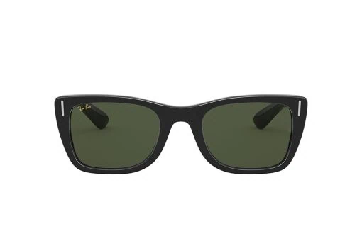 משקפי שמש Ray Ban מסגרת מרובעת בצבע שחור ועדשות ירוקות