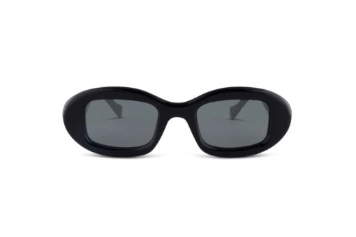 משקפי שמש Retro Super Future - Tutto מסגרת גאומטרית בצבע שחור ועדשות אפורות