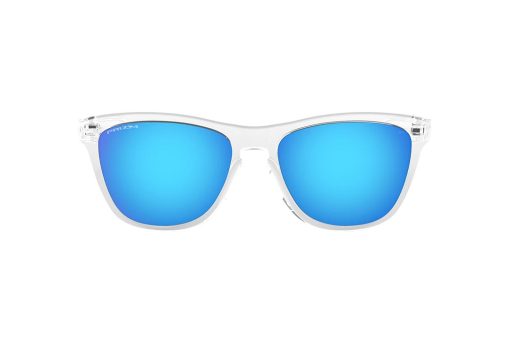 משקפי שמש Oakley Frogskins מסגרת מרובעת  בצבע שקוף  ועדשות כחולות