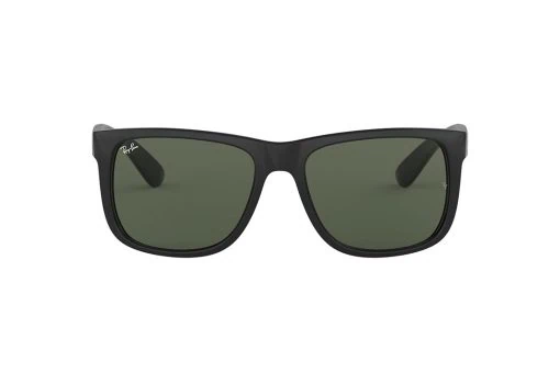 משקפי שמש Ray Ban Justin מסגרת מרובעת  בצבע שחור ועדשות ירוקות