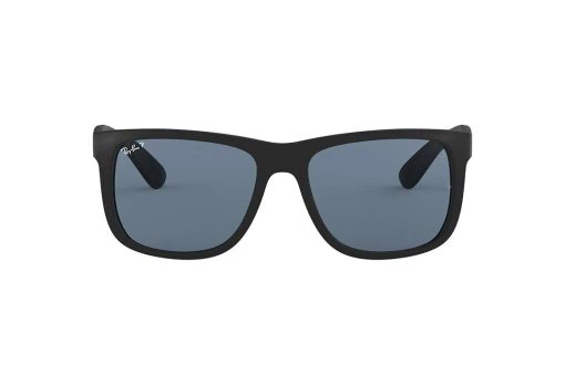 משקפי שמש Ray Ban Justin מסגרת מרובעת  בצבע שחור ועדשות כחולות