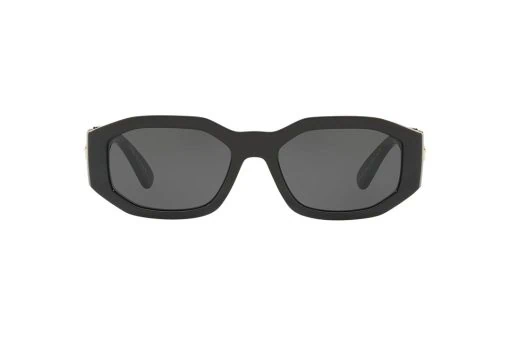משקפי שמש Versace מסגרת גאומטרית בצבע שחור ועדשות אפורות