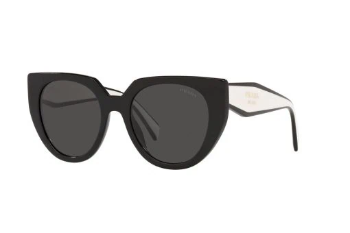 משקפי שמש Prada מסגרת חתולית  בצבע שחור - יבוא מקביל