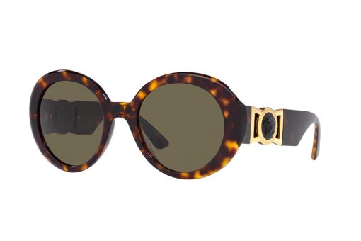 משקפי שמש Versace מסגרת עגולה בצבע חום - יבוא מקביל
