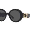 משקפי שמש Versace מסגרת עגולה בצבע שחור - יבוא מקביל