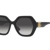 משקפי שמש Dolce & Gabbana מסגרת גאומטרית בצבע שחור - יבוא מקביל