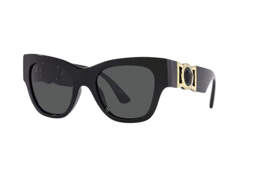 משקפי שמש Versace מסגרת חתולית  בצבע שחור - יבוא מקביל