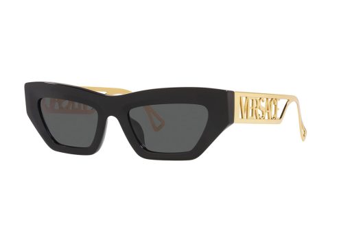 משקפי שמש Versace מסגרת גיאומטרית בצבע שחור - יבוא מקביל