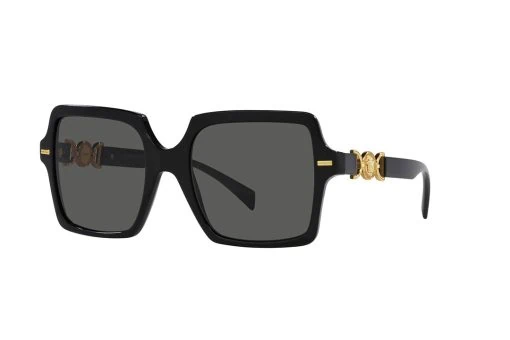 משקפי שמש Versace מסגרת מרובעת בצבע שחור - יבוא מקביל