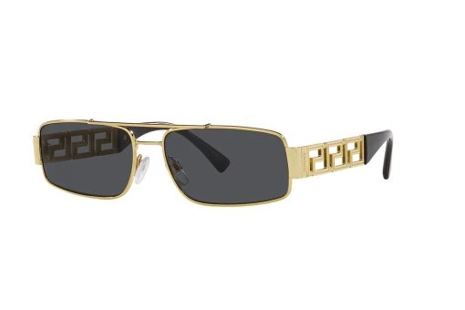 משקפי שמש Versace מסגרת מרובעת בצבע זהב - יבוא מקביל