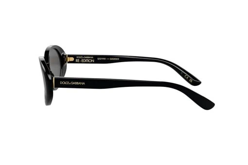 משקפי שמש Dolce & Gabbana מסגרת אובלית  בצבע שחור ועדשות אפורות