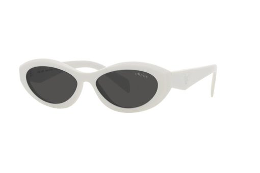 משקפי שמש Prada מסגרת אובלית בצבע לבן - יבוא מקביל