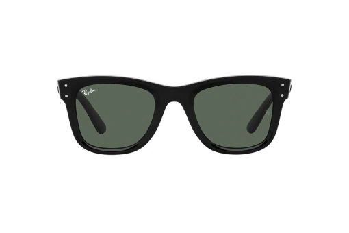 משקפי שמש Ray Ban  Wayfarer Reverse מסגרת מרובעת  בצבע שחור ועדשות ירוקות
