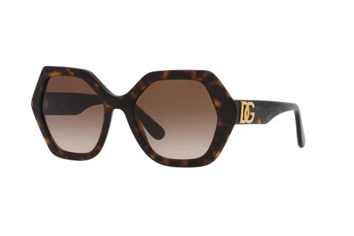משקפי שמש Dolce & Gabbana מסגרת גאומטרית בצבע חום ועדשות חומות