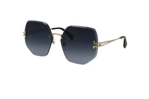משקפי שמש Marc Jacobs מסגרת גאומטרית בצבע זהב ועדשות אפורות