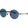משקפי שמש IC Berlin - Miki מסגרת עגולה בצבע כסף ועדשות כחולות