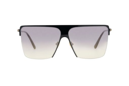 משקפי שמש Tom Ford מסגרת מרובעת  בצבע שחור ועדשות אפורות