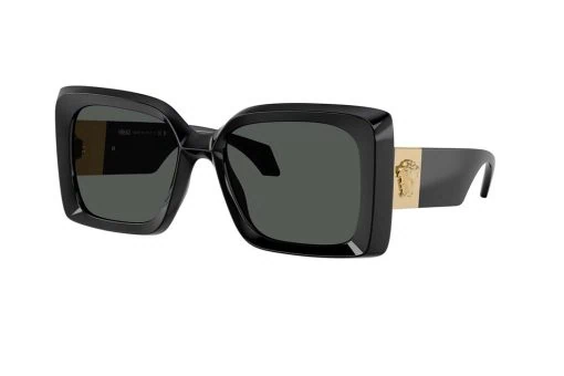 משקפי שמש Versace מסגרת פרפר בצבע שחור ועדשות אפורות