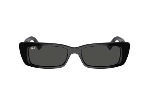 משקפי שמש Ray Ban מסגרת מרובעת בצבע שחור ועדשות אפורות