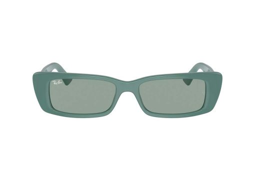 משקפי שמש Ray Ban מסגרת מרובעת בצבע ירוק ועדשות ירוקות