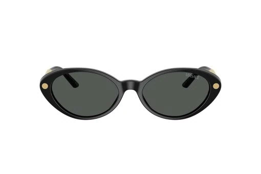 משקפי שמש Versace מסגרת אובלית  בצבע שחור ועדשות אפורות