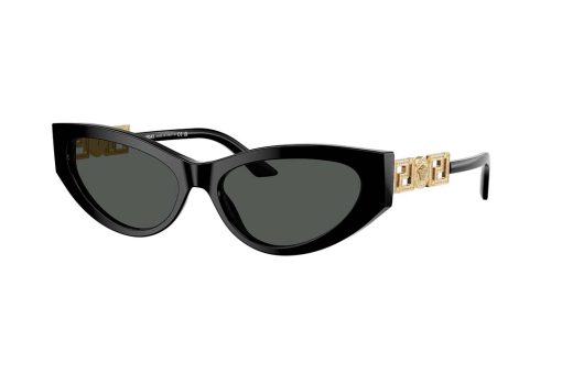 משקפי שמש Versace מסגרת חתולית בצבע שחור ועדשות אפורות