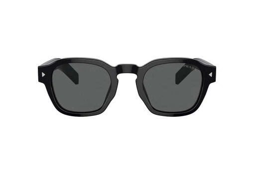 משקפי שמש Prada מסגרת מרובעת בצבע שחור ועדשות אפורות