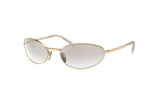 משקפי שמש Prada מסגרת אובלית  בצבע זהב ועדשות מראה