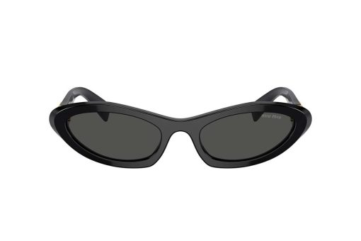 משקפי שמש Miu Miu מסגרת גאומטרית בצבע שחור ועדשות אפורות