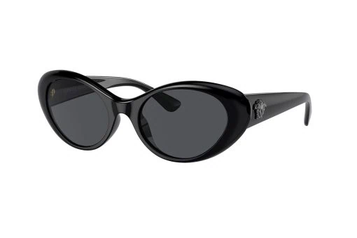 משקפי שמש Versace מסגרת אובלית  בצבע שחור