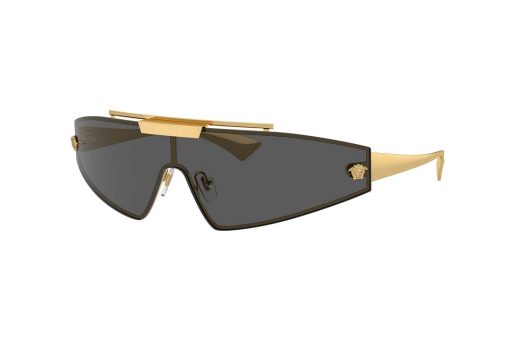 משקפי שמש Versace מסגרת מסיכה בצבע זהב ועדשות אפורות