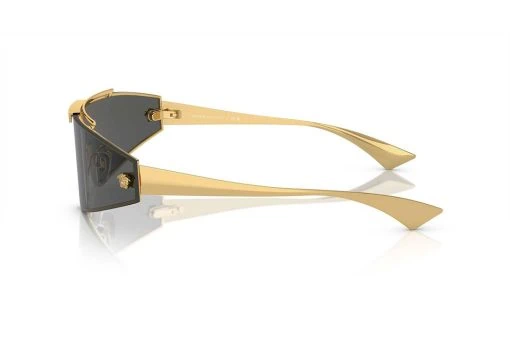 משקפי שמש Versace מסגרת מסיכה בצבע זהב ועדשות אפורות
