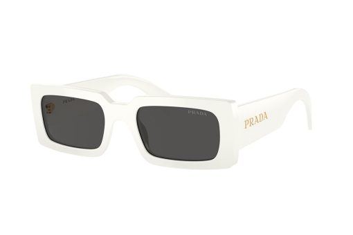 משקפי שמש Prada מסגרת מרובעת בצבע לבן ועדשות אפורות