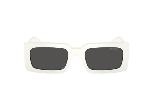 משקפי שמש Prada מסגרת מרובעת בצבע לבן ועדשות אפורות