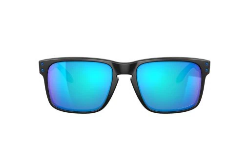 משקפי שמש Oakley מסגרת מרובעת בצבע שחור ועדשות פולארויד כחולות