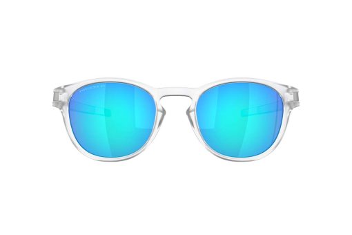 משקפי שמש Oakley מסגרת עגולה בצבע שקוף ועדשות פולארויד כחולות