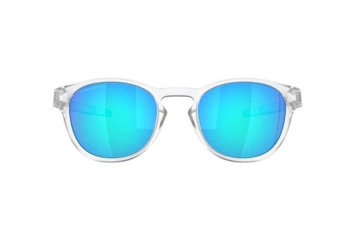 משקפי שמש Oakley מסגרת עגולה בצבע שקוף ועדשות פולארויד כחולות