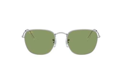משקפי שמש Ray Ban מסגרת מרובעת  בצבע כסף ועדשות ירוקות