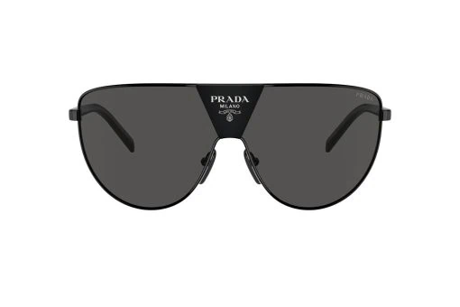 משקפי שמש Prada מסגרת מסיכה בצבע שחור ועדשות אפורות